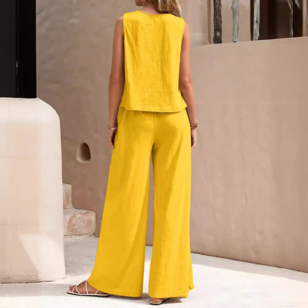 The Sleeveless Top & Trouser Set for women fashion - Image 3