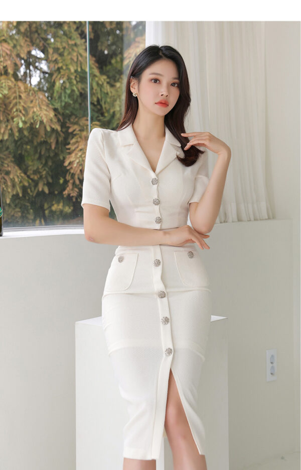 Women's New Socialite Slim Fit Suit Collar Two-piece Set - Image 10