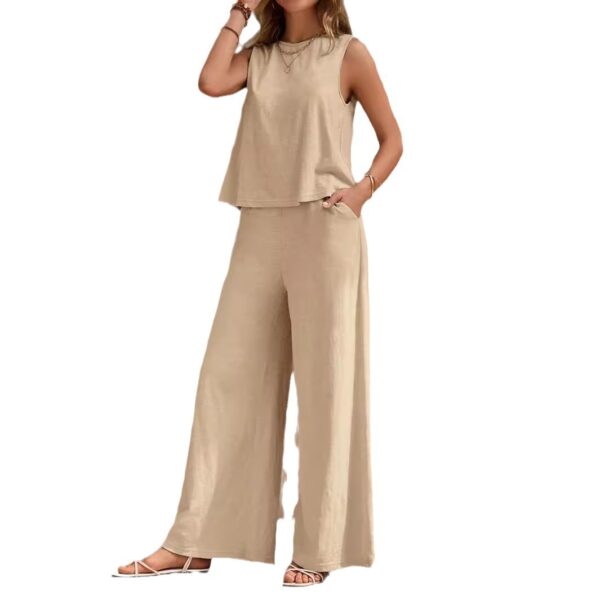 The Sleeveless Top & Trouser Set for women fashion - Image 6